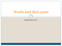 Words and their parts