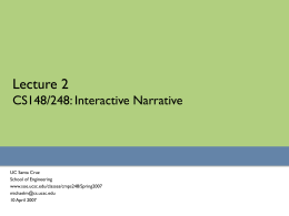 Interactive Narrative - Courses | Course Web Pages