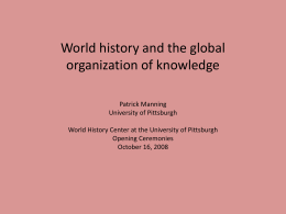 Global Institutions for World History: The Promise of the