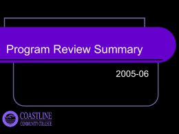 Program Review Summary for 2005-06