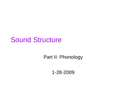 Sound Structure - University of Pennsylvania