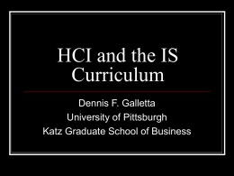 HCI and the IS Curriculum