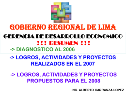 Diapositiva 1 - .:::. Gobierno Regional de Lima