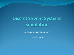 Discrete Event Systems Simulation
