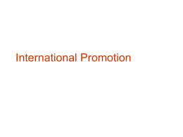 Advertising and Sales Promotions in International Markets