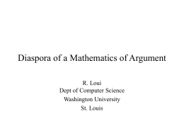 Diaspora of a Mathematics of Argument