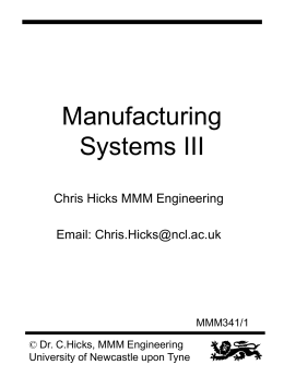 Manufacturing Systems III