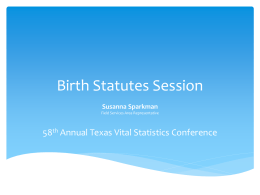 Birth Statutes Session