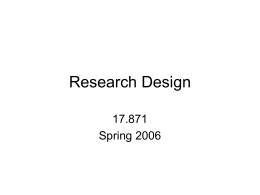 Research Design - Massachusetts Institute of Technology