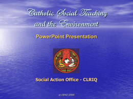 Catholic Social Teaching and the Environment PowerPoint