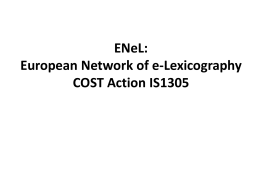 ENeL: European Network of e-Lexicography oc-2012