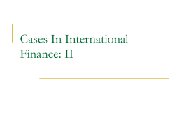Cases In International Finance: II