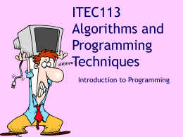 ITEC113 Algorithms and Programming Techniques