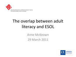 Adult literacy and ESOL – what’s the difference?