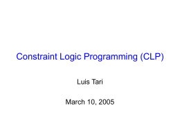 Constraint Logic Programming (CLP)