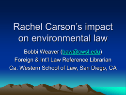 Rachel Carson’s impact on environmental law