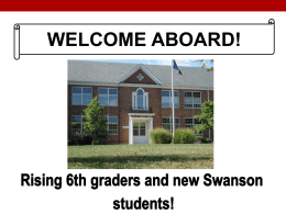 WELCOME TO SWANSON! - Arlington Public Schools