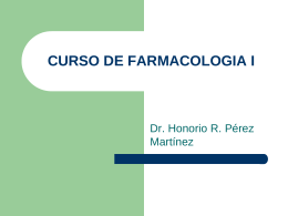 CURSO DE FARMACOLOGIA I - VII Cuatrimestre Medicina