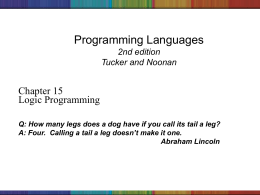 Programming Languages Chapter 2: Syntax