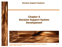 Chapter 6 Decision Support System Development