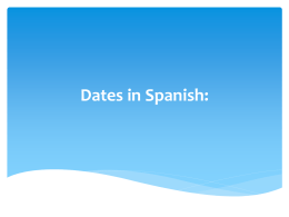 Dates in Spanish: