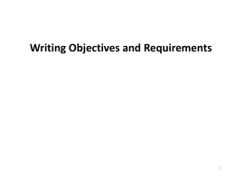 Writing Objectives and Requirements