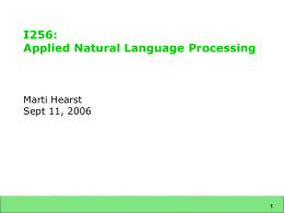 SIMS 290-2: Applied Natural Language Processing: …