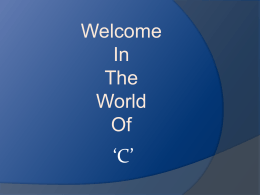 Welcome in the world of ‘C’ - VANDAN JAVIYA