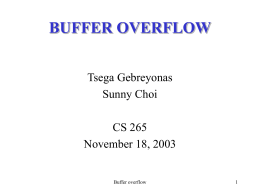 Buffer Overflow - SJSU Computer Science Department