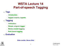 WSTA Lectures 13 & 14 – Part-of