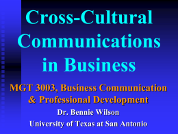 Cross-Cultural Communications in Business
