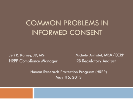 Common Consenting Issues