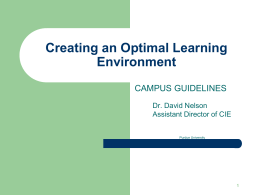 Creating an Optimal Learning Environment