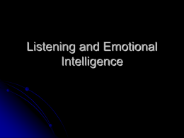 Listening and Emotional Intelligence