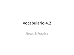 Vocabulario 4.2