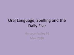 Oral language and the Daily Five