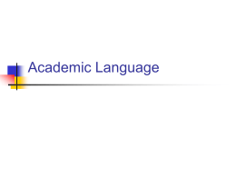 Academic Language 10-17-06