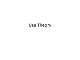 Use Theory - Michael Johnson's Homepage