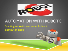 Automation with RobotC