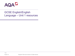 GCSE English/English Language – Unit 1 resources