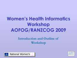Women’s Health Informatics Workshop …