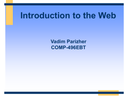 Introduction to the Web and .NET