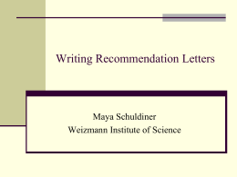 Recommendation Letter Writing