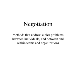 Negotiation  - Analytic Technologies