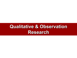 Observation Research - Jacksonville State University
