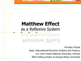 Matthew Effect - George Washington University