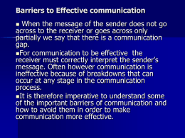 Barriers to Effective communication