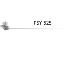 PSY 525 - University of North Carolina at Wilmington