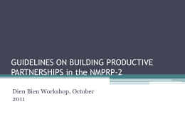GUIDELINES ON BUILDING PRODUCTIVE PARTNERSHIPS