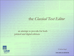 the Classical Text Editor